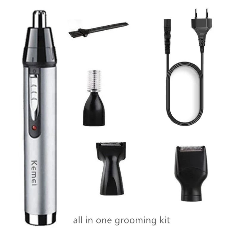 Trimmer Electrizante 4 em 1: Para Nariz, Orelhas, Sobrancelhas e Barba