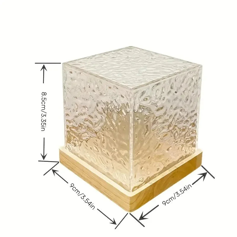 Projetor Dinâmico de Ondulação de Água, Luz Noturna, Lâmpada de Cristal 3/16 cores