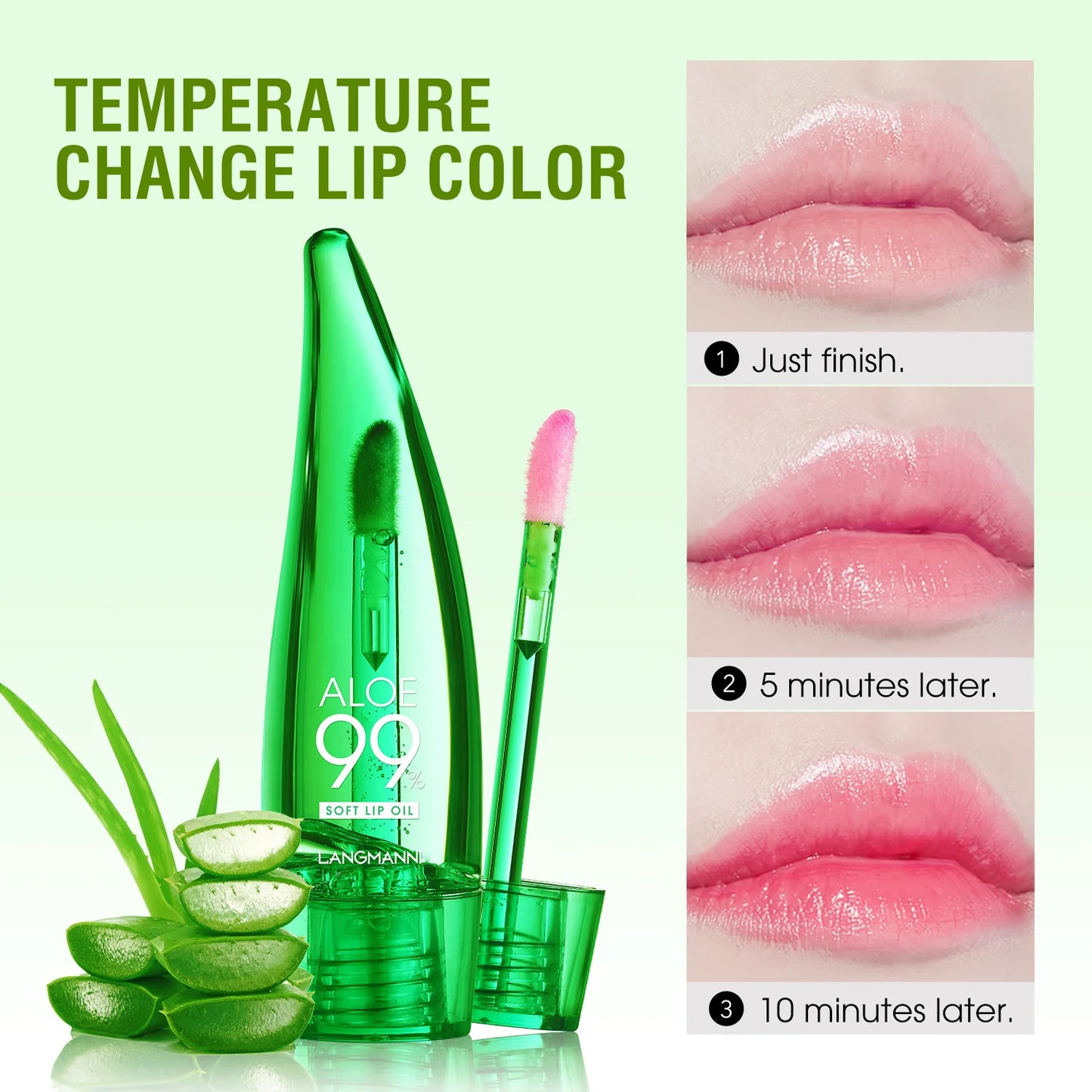 Batom Lip Tint de Aloe Vera: Cor Mutável, Longa Duração e Hidratação Nutritiva para Lábios Irresistíveis