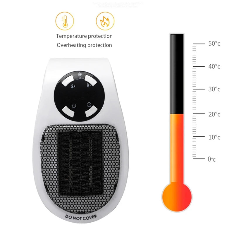 Mini aquecedor portátil de controle remoto, aquecedor elétrico para escritório e casa